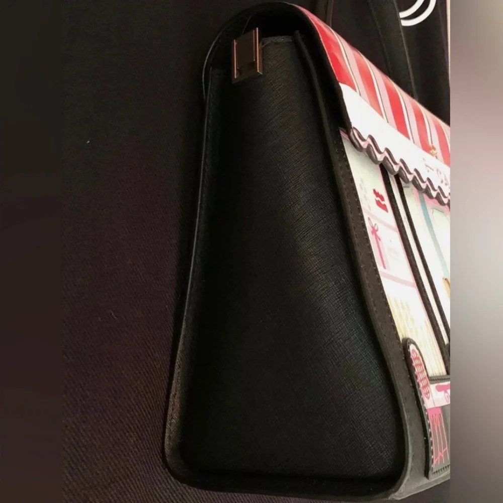 NWT Spade Ma Cherie Cafe Frenchie Dog Novelty Bag - Picture 9 of 14